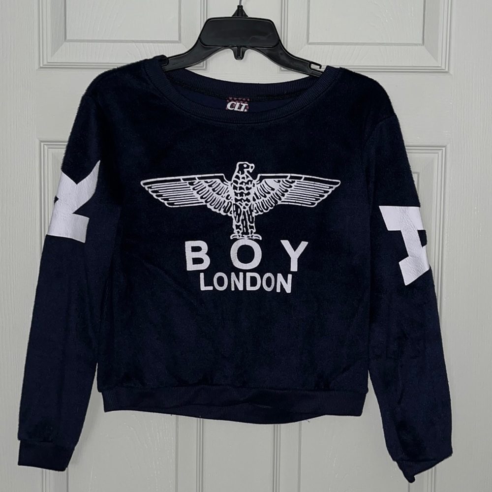Cropped Sweater Navy Blue